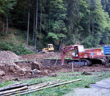 Bildunterschrift: Ausheben der Baugrube fr den ersten Bauabschnitt (LG-Stand)